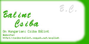 balint csiba business card