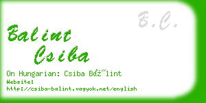 balint csiba business card